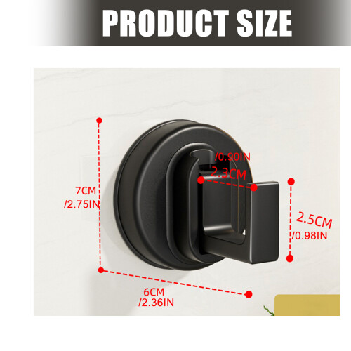 Practical Suction Cup Hook For Wall Drillless Required-Black 1 2