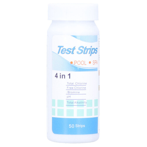 Bandelettes de test pour spa à code couleur, lecture précise. Kit de test d'eau pour spa 4 en 1 pour chlore, chlore/brome libre, pH, alcalinité, 1