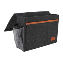 Bedside Storage Bag Bed Organizer Magazine Holder Water Bottle Holder Cable And Phone Storage College Dorm Dark Grey