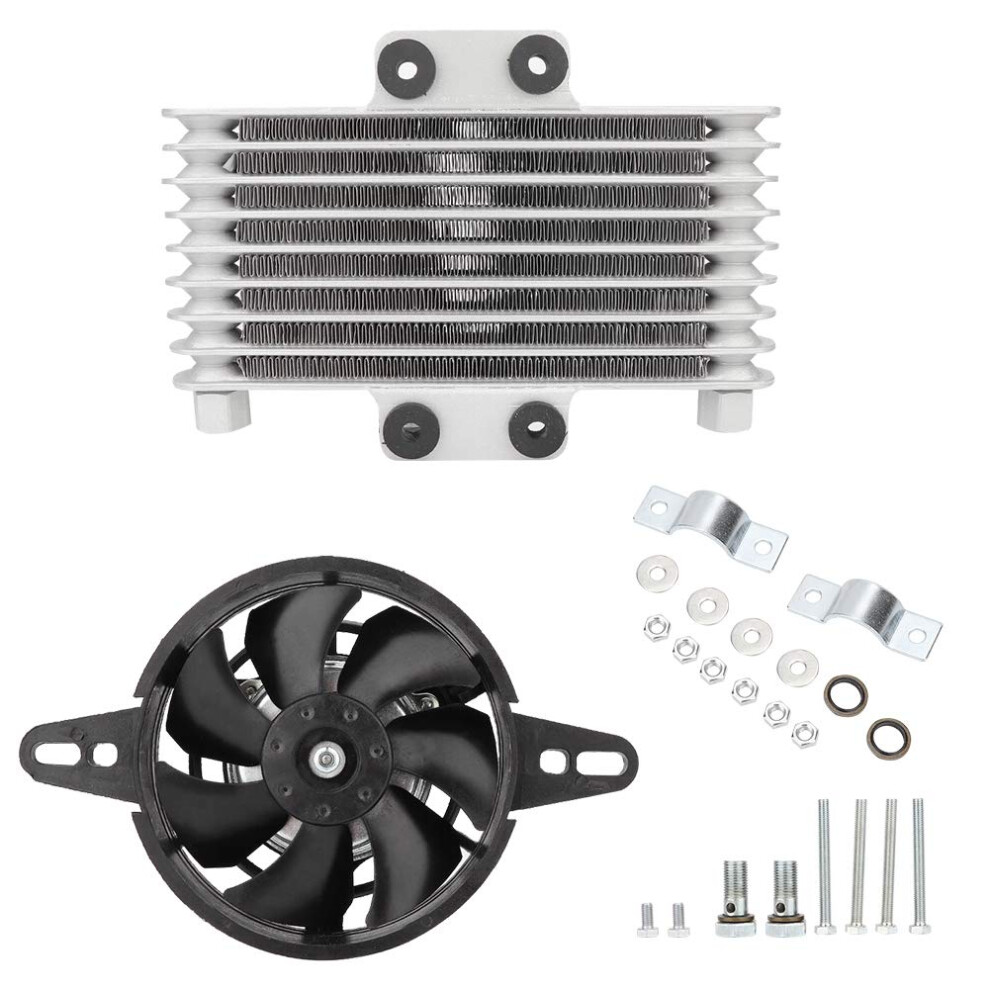 Universal Aluminum Motorcycle Oil Cooling Fan Assembly Compatible With Bikes Upgraded Engine Cooling Oil Cooler Radiator 9105992644193