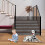 Barrière pour animaux de compagnie réglable sans perçage-Noir 3