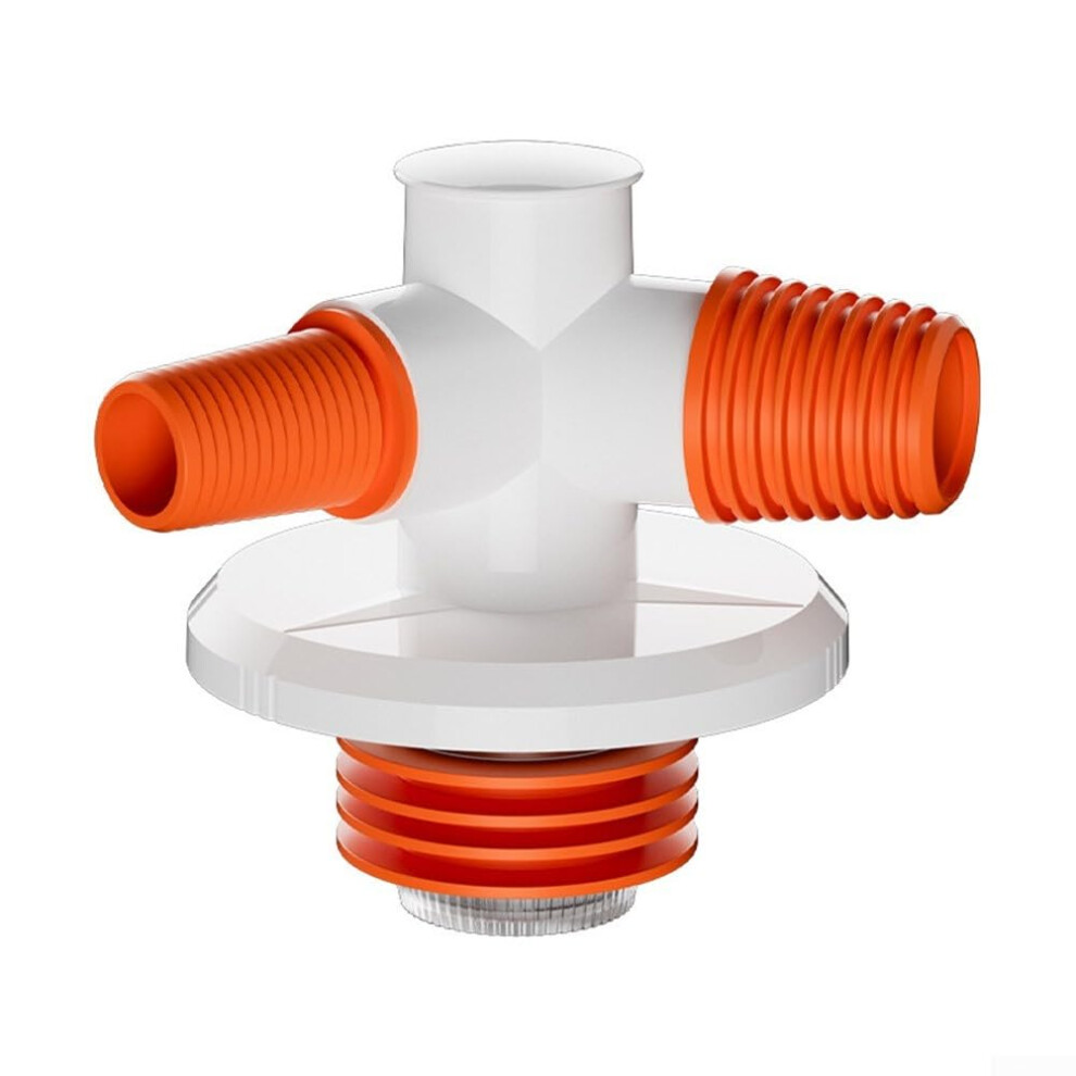 Three Way Drain Connector White Plastic Plumbing Adapter For Floor Drain, Bathroom Sink And Sewer, Antiodor 9339159599259