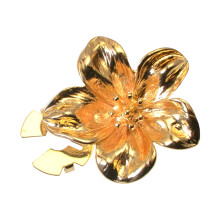Elegante bloemknopenhoezen, manchetknopen, overhemdkraag,-goud