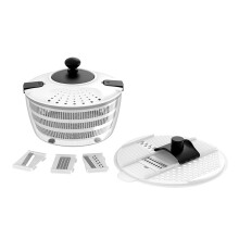 Saladedehydrator met dubbele mand, handmatige-groentensnijder