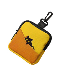 Stylish Compact Organizers With Privacy-black cat on yellow