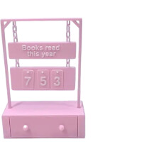 Book Trackers with Hanging Plaque And Storage Drawer Book-Pink
