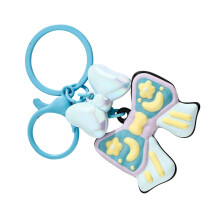 Acryl strik sleutelhanger in snoepkleuren Stevig-Blauw