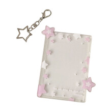 Star Print Photo Card Case with Keychain for Badges Picture-P