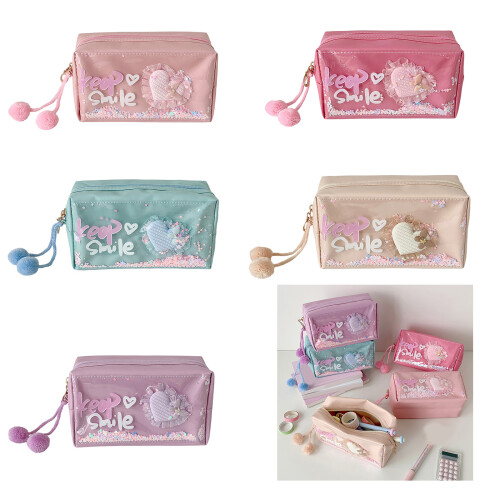 Trousse à crayons de grande capacité pour étudiants,-Bleu 2