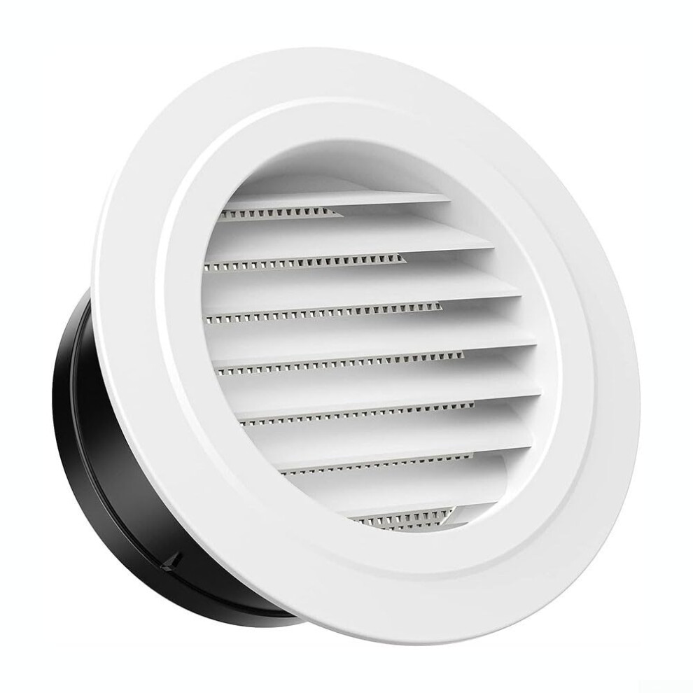 Duct Vents Round Louvered Abs Grille Wall Vent Cover With Adjustable Air Volume And Weatherproof Seal White 200Mm Bathroom Office Home 9067246168292