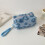 Zippered Design Pen Holders Storage Bag Stationeries Case-Blue 7