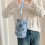 Zippered Design Pen Holders Storage Bag Stationeries Case-Blue 2