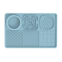 Pet Placemat Licking Mat Suction Cup Base For Dogs And Cats Blue Snack Dispensing Mat