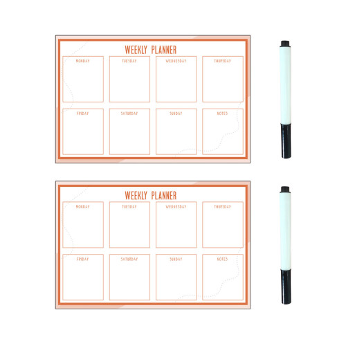 Fridge Whiteboard Calendar Erasable PVC Weekly Planner For Task