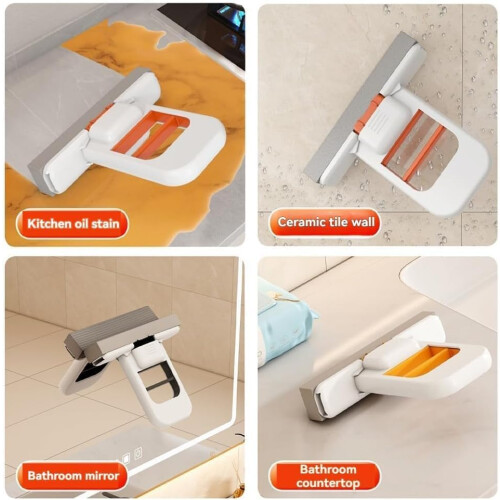 Mini Foldable Desktop Mop Sponge Mop Compact Cleaning Tool For Bathroom Kitchen Glass Tableware Desktop 1 Piece Pack 1