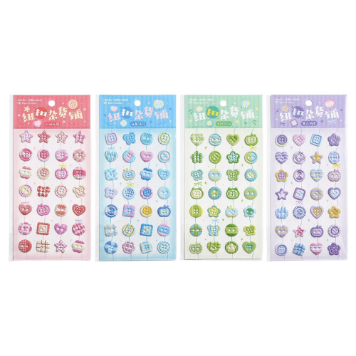 Cartoon Button Foam Sticker Kids-Heartbeating paradi 1