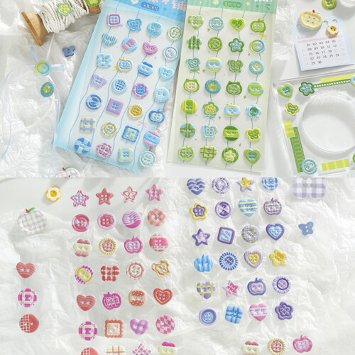 Cartoon Button Foam Sticker Kids-Heartbeating paradi 2