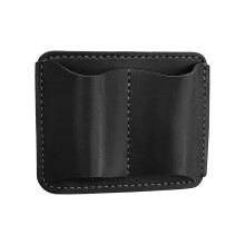 Étui à Double stylo en cuir PU de Style rétro, avec-Noir