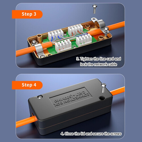 CAT7 Ethernet Cable Connectors, CAT7 Junction Box, Compatible With CAT6/CAT6A/CAT7, Performance Network Box 2
