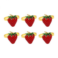 Yellow Lemon Napkin Rings Set Of 6 For Wedding Table Decoration, High Quality Alloy Fruit Napkin Holder With Reusable Durable Design Suitable For Chri