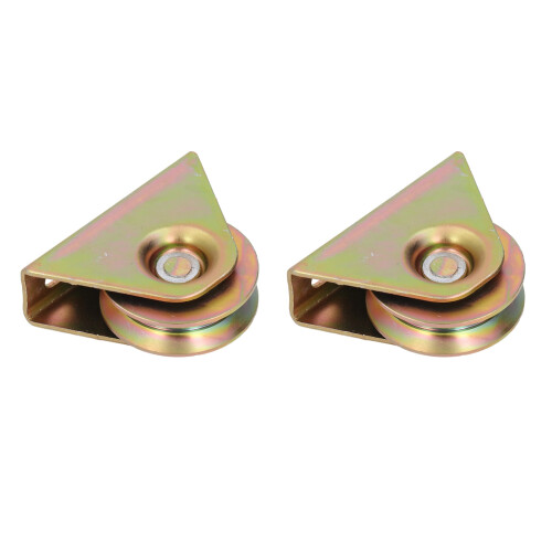 2Pcs Groove Pulley Rad V Typ Wand Montiert 1