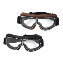 Motorcycle Ski Goggles UV400 AntiFog Lenses Adjustable Strap Brown Frame for Riding Snowboarding