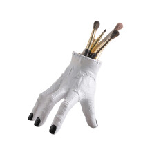 Hand Shape Pen Organiser Resin Pencil Cup Desktop Pen-White
