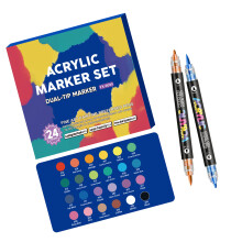 Marqueurs aquarelle à Double pointe, stylo de dessin Double-24