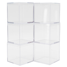 Transparent Cube Containers with Lids, Clear Acrylic Storage Box Set, Sturdy Plastic Boxes for Organizing Jewelry Candies, Multi Purpose Mini Boxes fo