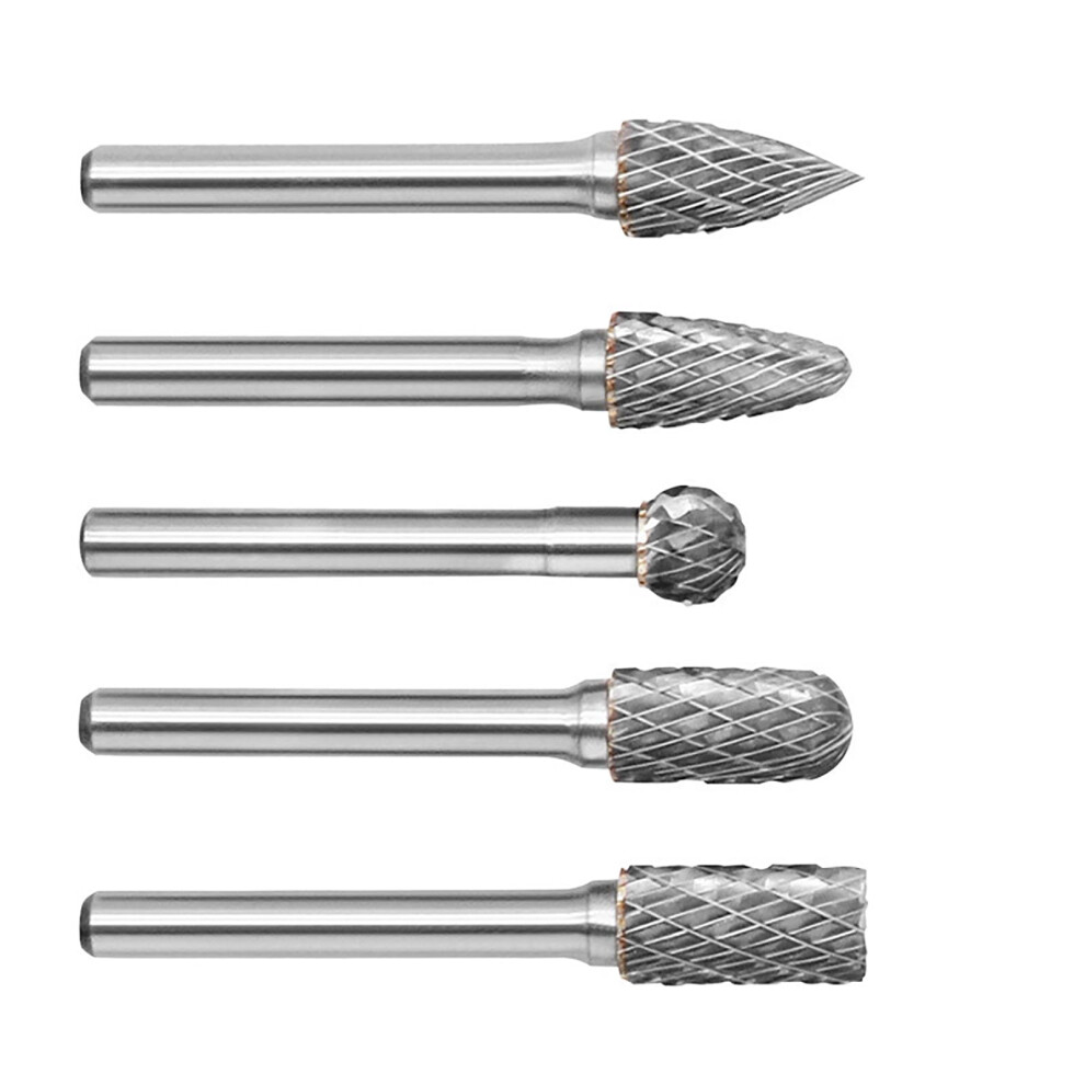 Carbide Burr Set 5Piece, 6 Mm Shank, 10 Mm Head, Tungsten Carbide Rotary Cutter Bits, Rasp Set For Engraving 9067246177058