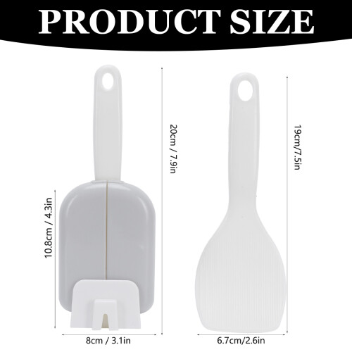 Automatic Open Close Rice Scoop Holder Modern Design Standable Kitchen Tool Dustproof Storage Box Rack for Home Use 2