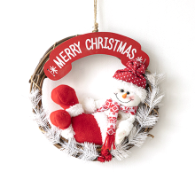 Festive Door & Window Decor Christmas Wreath, Handmade Craft With Dolls And Realistic Decorations, High Quality Battery Operated Decor For Indoor Outd