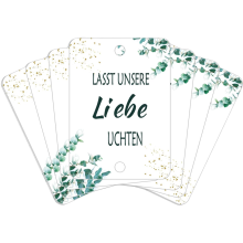 Zawieszki Ślubne na Słomki ,,Lasst Unsere Liebe Uchten" 60 szt