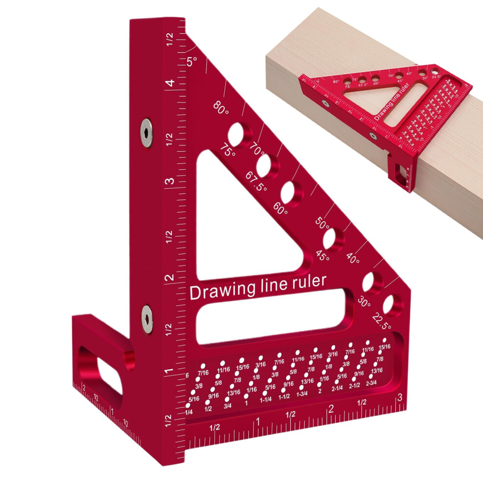 For Woodworking Protractor Ruler 22.590 Degree Angle Line Drawing Tool For Construction Carpentry Framing 9105992686025
