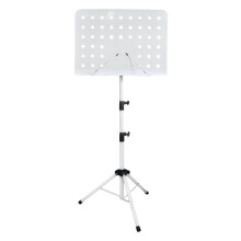 Music Stand For Conductor, Portable, Adjustable Height, White, 49.5 x 145 cm, Sturdy Sheet Music Holder