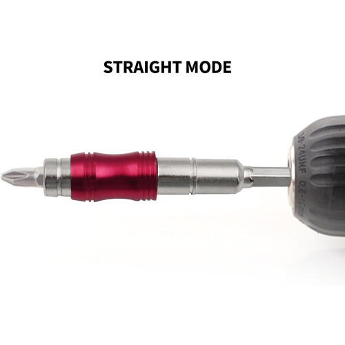 Magnetic Pivot Drill Bit Holder 2Pack, 91mm & 145mm Extensions, 1/4 In Hex, QuickRelease, Red 2