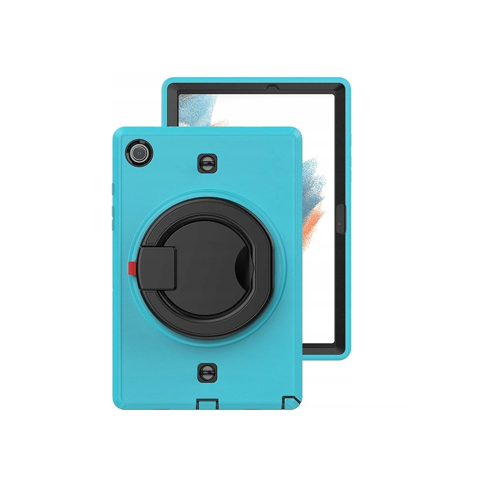 Samsung Galaxy Tab A8 10.5 Case - Heavy Duty Shockproof Cover With 360 Rotating Kickstand & Hand Strap For Sm-X200/X205 Blue 5906792661427