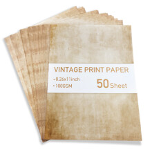 50 Stück Vintage Briefpapier, Altes Papier, Vintage Design Papier, Ideal für Landkarte, Kinder Schatzsuche, Vintage Einladungen