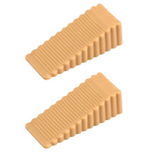 2Pcs Antislip Heavy Duty Rubber Door Stoppers-Or ange