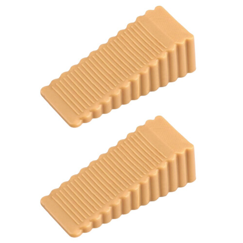 2Pcs Antislip Heavy Duty Rubber Door Stoppers-Or ange