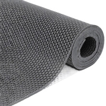 Bathroom NonSlip Drainage Floor Mat, PVC Waterproof Drainage Mat, Mesh Hollow Design, Door Mat Roll, 90cm X 100cm Grey
