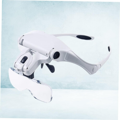 LED Magnifying Glasses Headset With Replaceable Lenses, For Reading And Circuit Board Inspection, Bright White Light 2