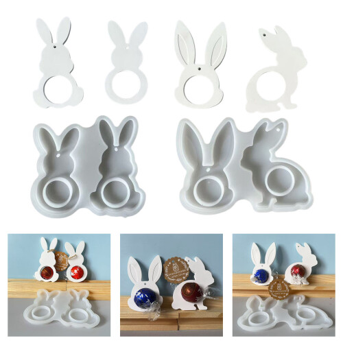 Flexible Silicone Easters Rabbits Mould For Crafting Resin-X993 2
