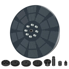 Solar Fountain Pump 3W For Bird Bath, 7 Spray Patterns, LED Lights, Battery Backup, For Pond, Pool, Fish Tank, Aquarium