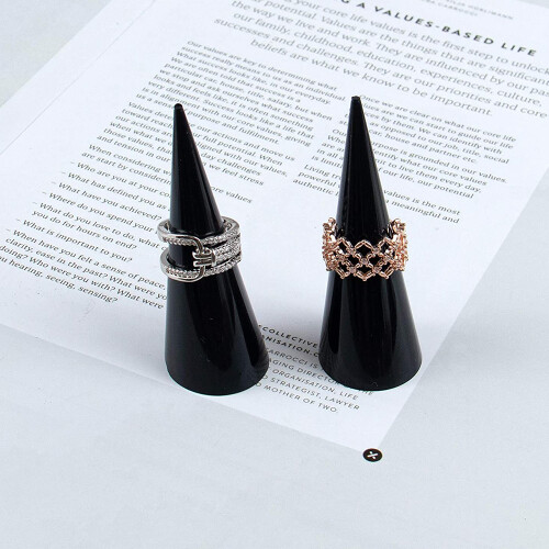 Stylish Storage Solution For Your Precious Rings Aluminum Alloy Cone Shape Stand 2