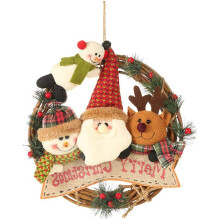 Decorative Christmas Wreath, Reusable Durable Material Rattan Frame Decorative Figurine, Attractive Holiday Decoration for Commercial Windows Product