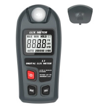 Digital Light Meter 0200,000 Lux Range, LCD Pocket Lux/FC Illuminometer, Model Photometer Sensor