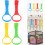 Pull Rings For Cot Hanging, 4 Pack, Bright Colors, Smooth Edges, Lightweight Walking Tools For Standing Safety 4