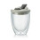Zeitgenössischer isolierter Glasbecher,-grauer Bezug 450ML 1