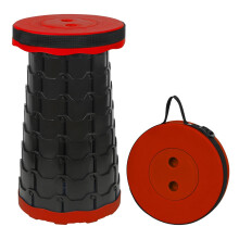 Retractable Folding Extension Stool Portable Telescopic Camping Seat Red